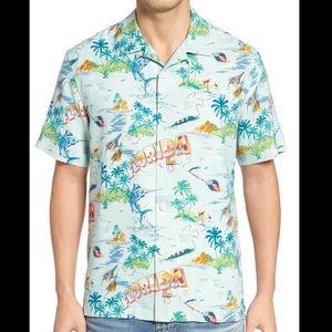 Tommy Bahama Florida Flamingo Camp Shirt 💯 Silk